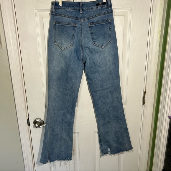 RISEN Los Angeles High Rise Flare Jeans Size 28/7 Style RDP1461 Released Hem - Picture 2 of 13